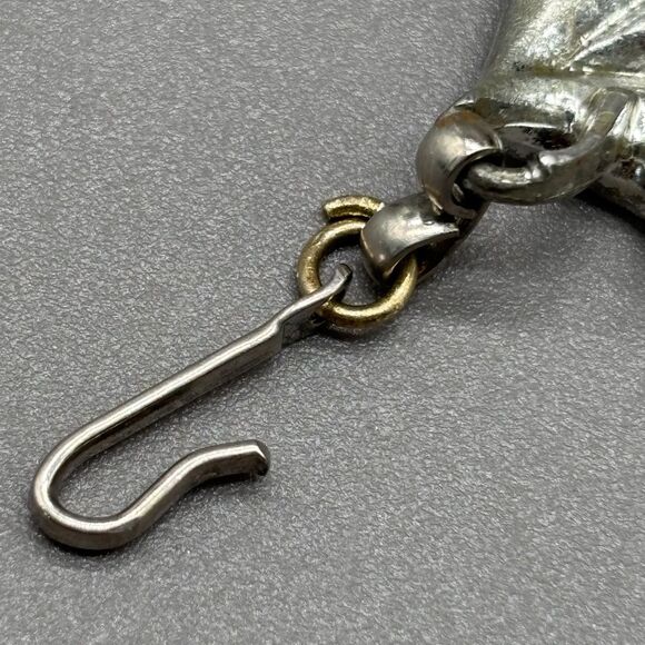 Vintage Lisner Silvertone Leaf Necklace Mid Century Modern Brushed Choker 17” - Picture 9 of 11